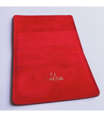 Omega red warranty card holder wallet