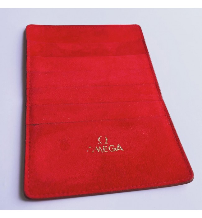 Omega red warranty card holder wallet