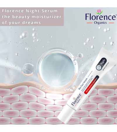 Organic Face Serum, Night Repair with Vitamin C Serum & Hyaluronic Acid 30 ml. Florence Organics