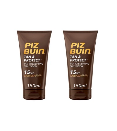 PIZ BUIN – Лосион за интензивно загаряване SPF 15 150 мл (пакет от 2)