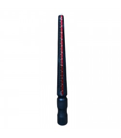 Plastic ring stick with four measuring units for jewelers