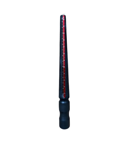 Plastic ring stick with four measuring units for jewelers