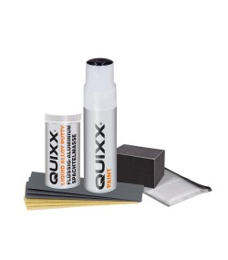 QUIXX Wheel Rim Repair Kit SILVER Liquid Aluminium Filler + Paint Sandpapers, All Inclusive Kit, ref. 10208