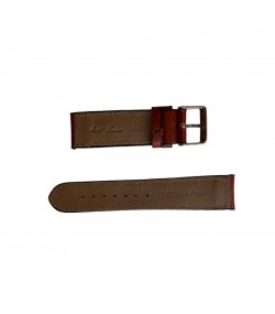 Reddish brown leather strap for watch 22 mm