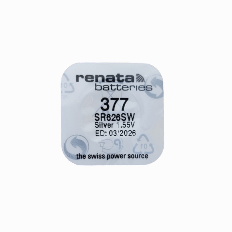 Батерия за часовник Renata 377 SR626SW 1.55V Сребърна Оксид Батерия за часовник Renata 377 SR626SW 1.55V Сребърна Оксид