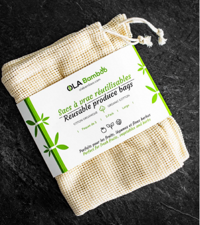 Set of 3 Reusable Produce Bags – Ola Bamboo