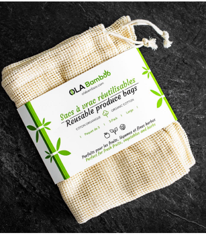 Set of 3 Reusable Produce Bags – Ola Bamboo