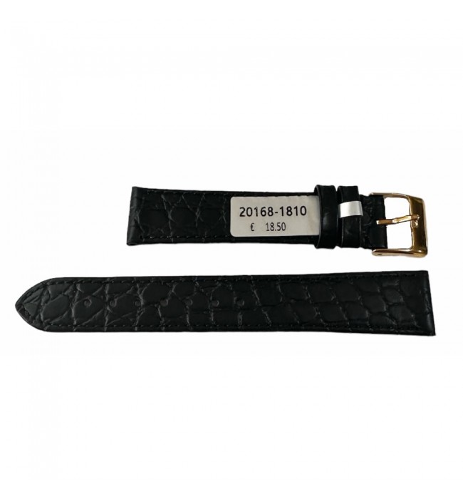 Samantha Crocodile Leather Watch Strap 18mm gold buckle