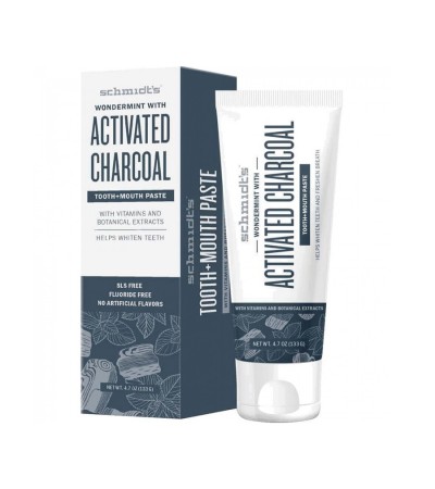 Schmidt's Naturals Activated Charcoal with Wondermint® tooth+mouth paste 133g