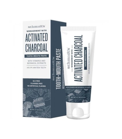 Schmidt's Naturals Activated Charcoal with Wondermintยฎ tooth+mouth paste 133g