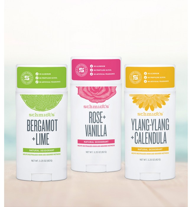 Schmidt's Natural Deodorant – Summer Promo Pack: 3 Amazing Scents