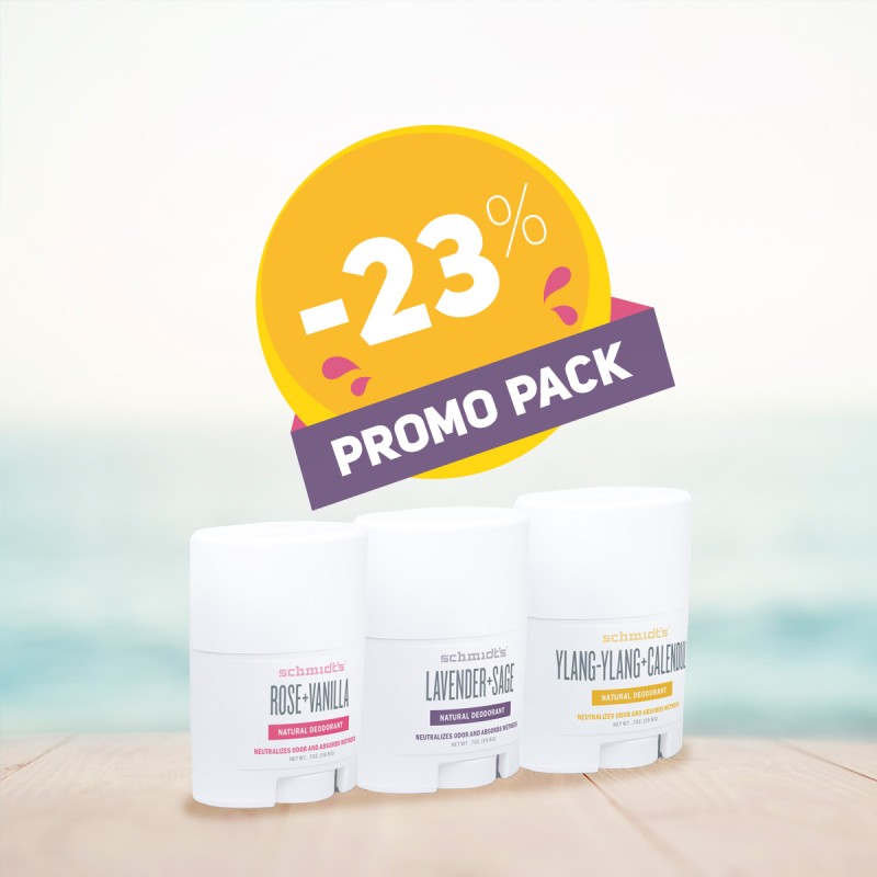 PROMO PACK: 3 Amazing Scents – Schmidt's Natural Deodorant Travel Kit PROMO PACK: 3 Amazing Scents – Schmidt's Natural Deodorant Travel Kit