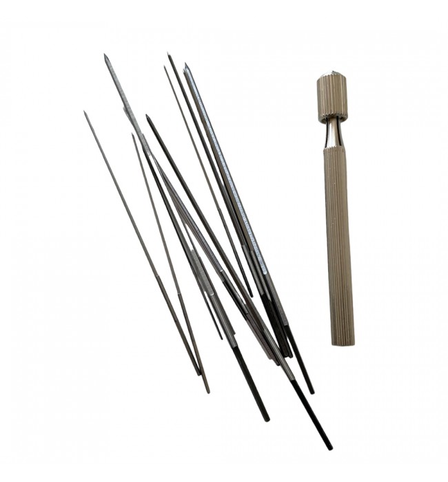 Set of 12 reamers with angle and reamer holder