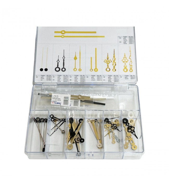 Set of 23 pairs of hands for quartz clocks UTS 838, UTS 817
