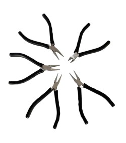 Set of 5 of pliers for jewelers and watchmakers, 130 mm