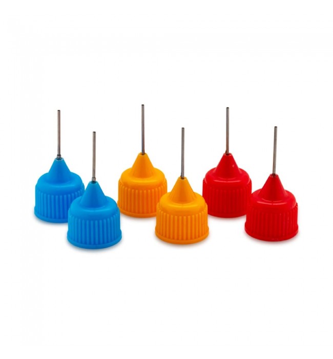 Set of 6 needle cap range for bottles