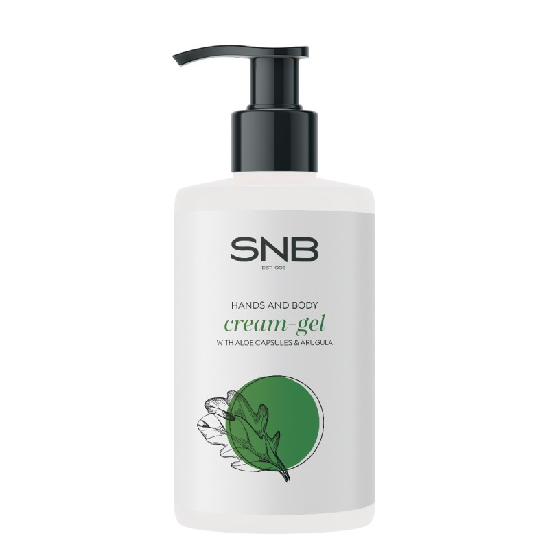 SNB Professional Hands and Body Cream-Gel with Aloe Vera Spheres and Arugula Extract 250 ml SNB Professional Hands and Body Cream-Gel with Aloe Vera Spheres and Arugula Extract 250 ml