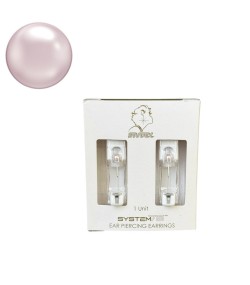 Studex 14k white solid gold with pearl Pink Earrings, 4mm, 7514-4674