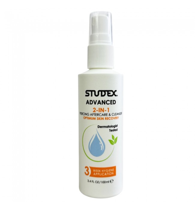 Studex Advanced 2 in 1 piercing aftercare and cleanser, 3.4 oz