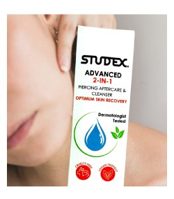 Studex Advanced 2 in 1 piercing aftercare and cleanser, 3.4 oz