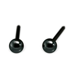Studex black ball earrings, 3mm, 7537-0300