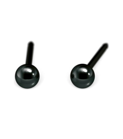 Studex black ball earrings, 3mm, 7537-0300