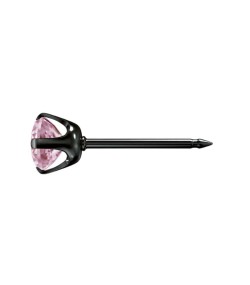 Studex black steel Earrings with Pink Cubic zirconia, 4mm, 7517-0150