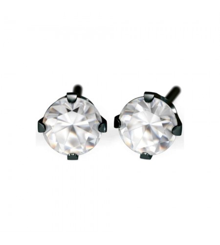 Studex black steel Earrings with Wh ...