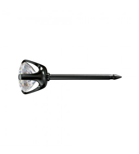 Studex black steel Earrings with Wh ...
