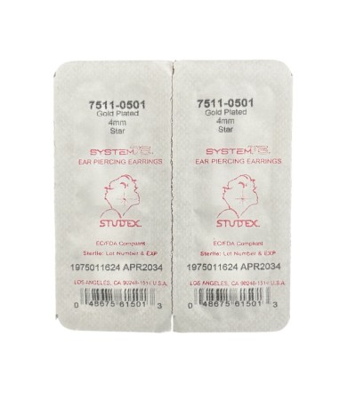 Studex Gold-Plated 4mm Star Earrings 7511-0501