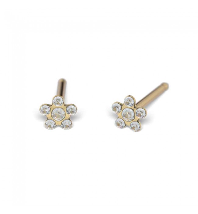 Studex Gold-Plated Baby Daisy Crystal Earrings, 3mm, 7581-6004