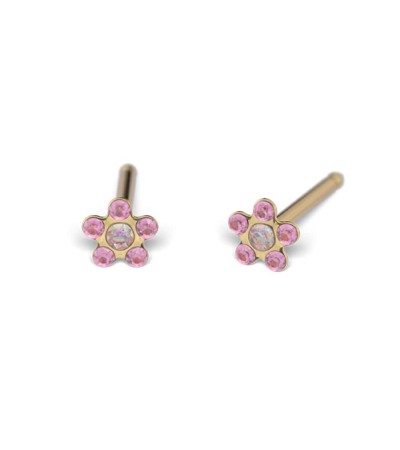 Studex Gold-Plated Baby Daisy October Rose Earrings, 3mm, 7581-6015