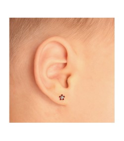 Studex Gold-Plated Baby Daisy Ruby Earrings, 3mm, 7581-6074