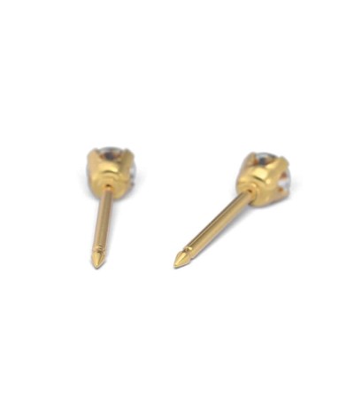 Studex Gold-Plated Baby Tiffany with cubic zircon Earrings, 4mm, 7521-0100