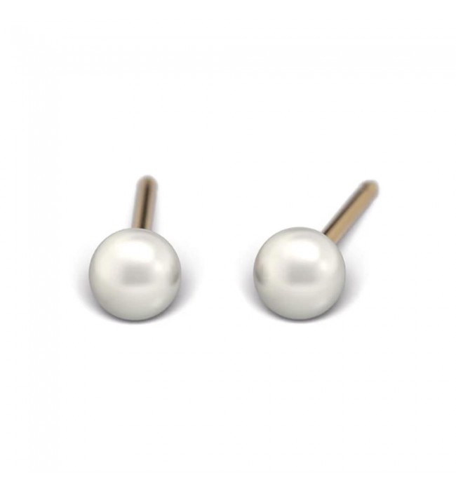 Studex Gold-Plated Earrings with White Pearl, 3mm 7531-0673