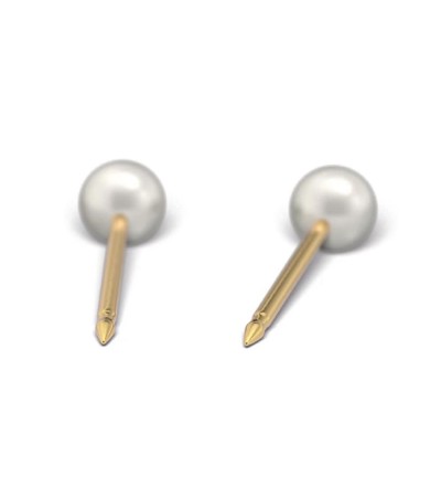 Studex Gold-Plated Earrings with White Pearl, 3mm 7531-0673