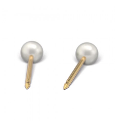 Studex Gold-Plated Earrings with Wh ...