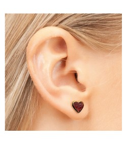 Studex Gold-Plated Heart - Glitter red earrings, 5mm, 7523-3567