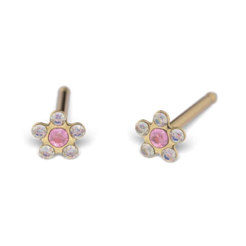 Studex Gold-Plated October Rose Flower Earrings, 3mm 7581-6510 Studex Gold-Plated October Rose Flower Earrings, 3mm 7581-6510