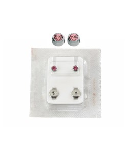 Studex Oval Children\'s Earrings with Pink Stones, 3.95 mm