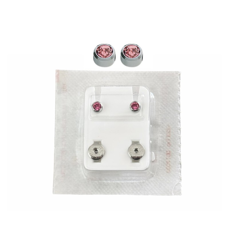 Studex Oval Children's Earrings with Pink Stones, 3.95 mm Studex Oval Children's Earrings with Pink Stones, 3.95 mm