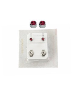 Studex Oval Children\'s Earrings with Red Stones, 3.95 mm