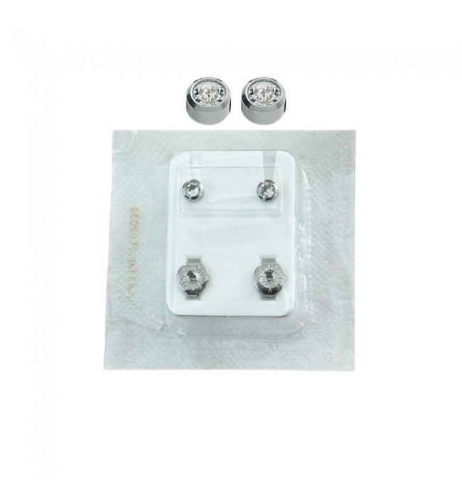 Studex Oval Children's Earrings with White Stones, 3.95 mm