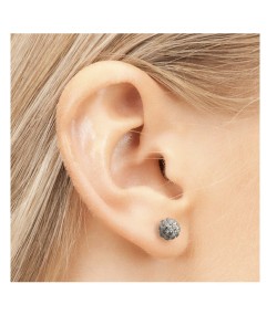 Studex silver fireball earrings  with white color stones, 4.5mm, 7522-0315
