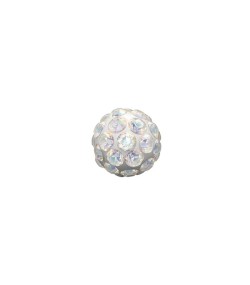 Studex silver fireball earrings  with white color stones, 4.5mm, 7522-0315