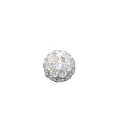 Studex silver fireball earrings  with white color stones, 4.5mm, 7522-0315