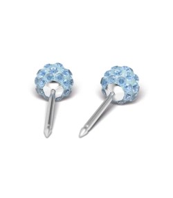Studex silver fireball earrings with Aquamarin, 4.5mm, 7522-0303