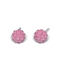 Studex silver fireball Rose earrings, 4.5mm,  7522-0310