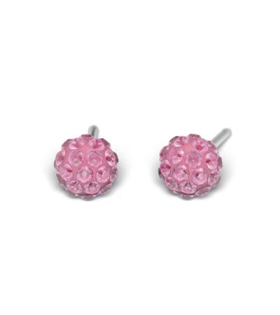 Studex silver fireball Rose earrings, 4.5mm,  7522-0310