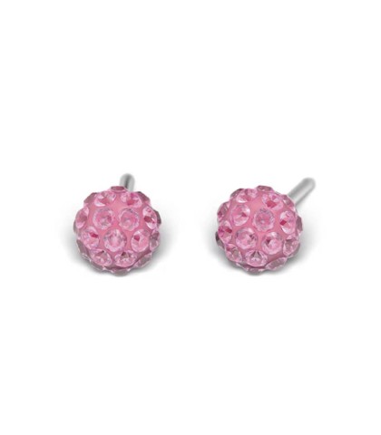 Studex silver fireball Rose earrings, 4.5mm,  7522-0310